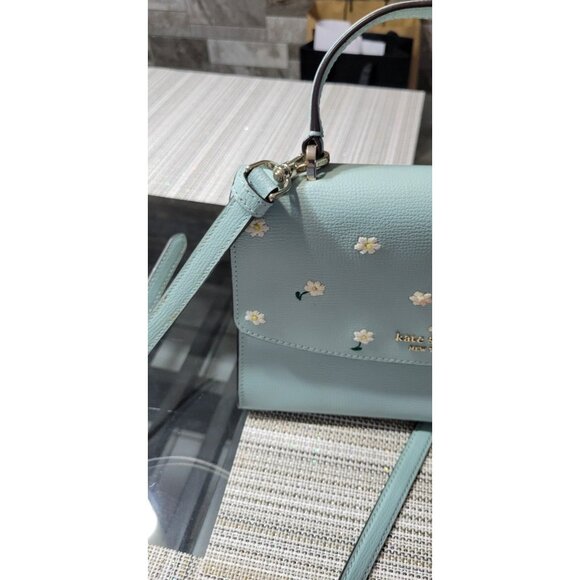 Kate Spade Purse Darcy Embroidered Top Handle Satchel Crossbody aphrodite green - Picture 10 of 16